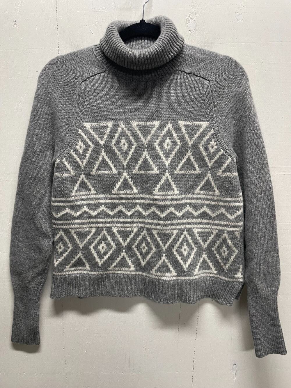 J. Crew Women's Fair Isle Turtleneck Sweater Size Small Wool / Cashmere Blend